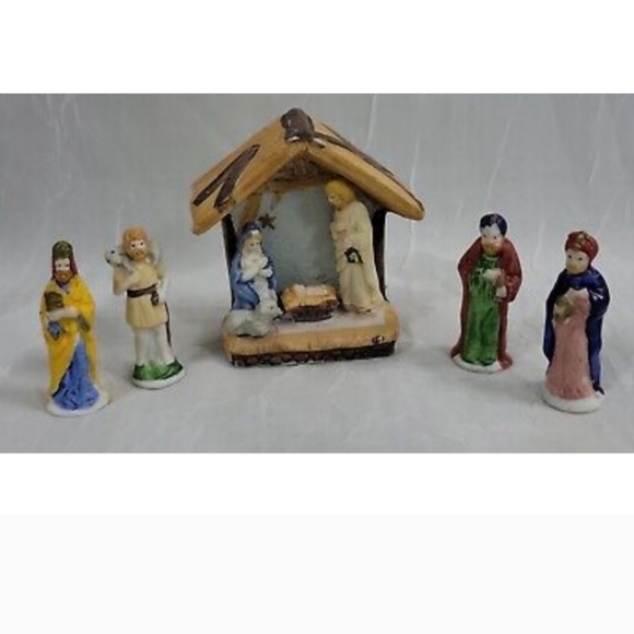 Lemax Holiday Vintage Rare 992 Lemax Nativity Set Porcelain
